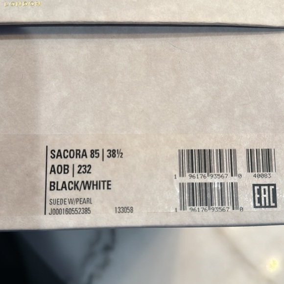 NWT Jimmy Choo Women's Black Suede Sacora 85 Embellished Heel Sandals Size 38.5 - Picture 14 of 14